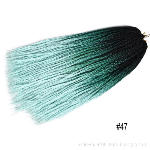 24 Inch Heat Resistant Fiber Synthetic Extension Ombre Color Box Split Twist Crochet Braid Hair